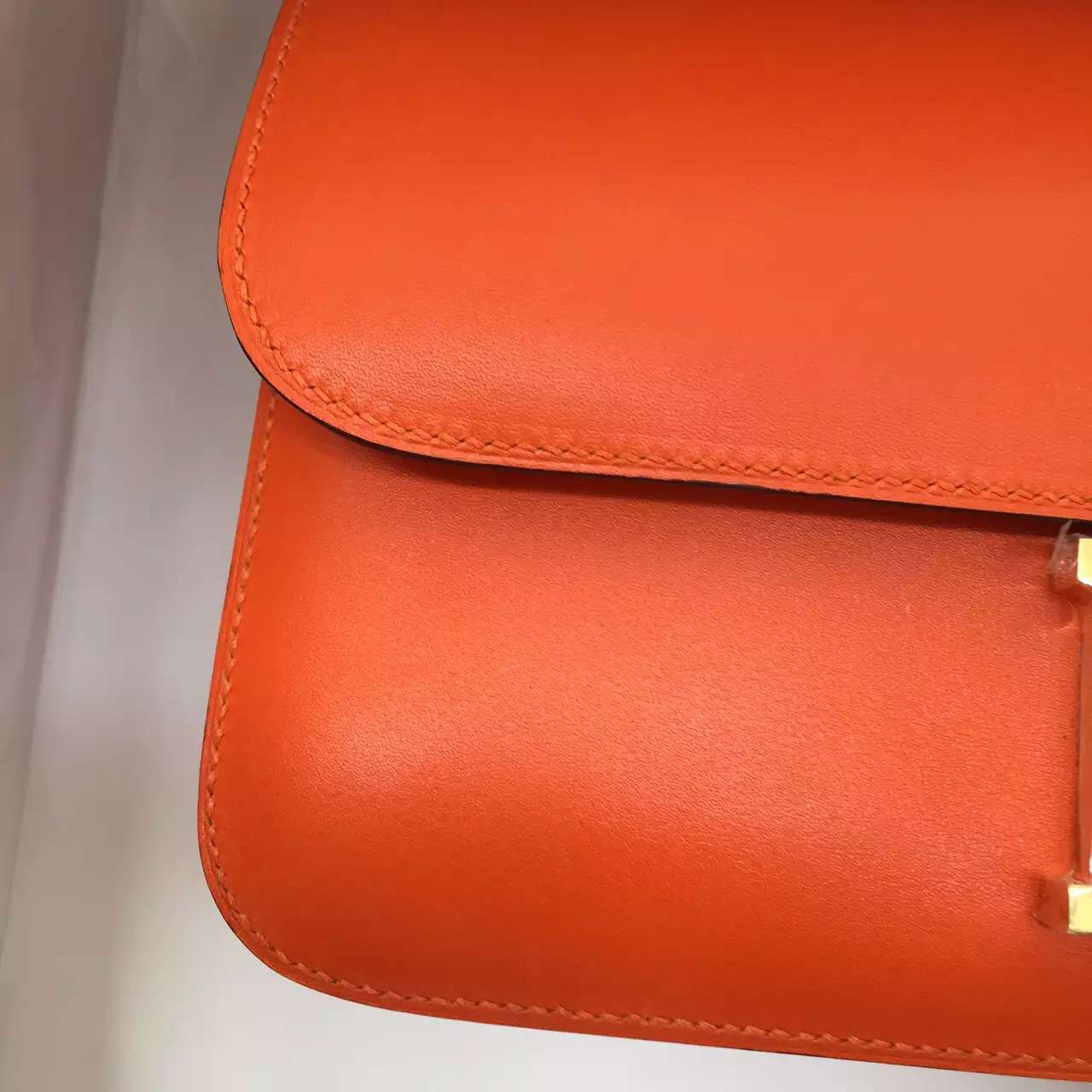 New Fashion Hermes Orange Swift Leather Constance Bag Ladies ...  