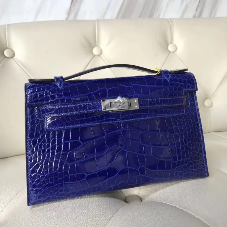 Noble Hermes T Blue Electric Alligator Shiny Crocodile Minikelly Cm