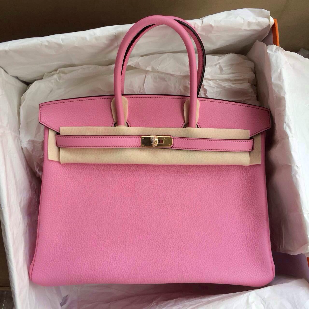 Birkin bag Pink 35cm gold hardware-HEMA Leather Factory