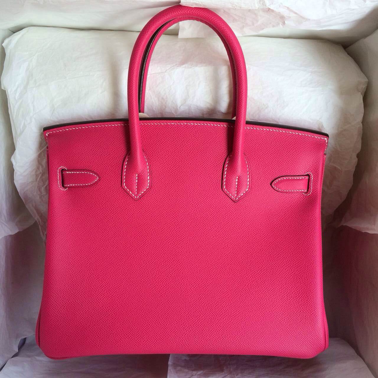 Pretty Hermes Birkin30 E5 Candy Pink Color France Epsom Leather Silver ...