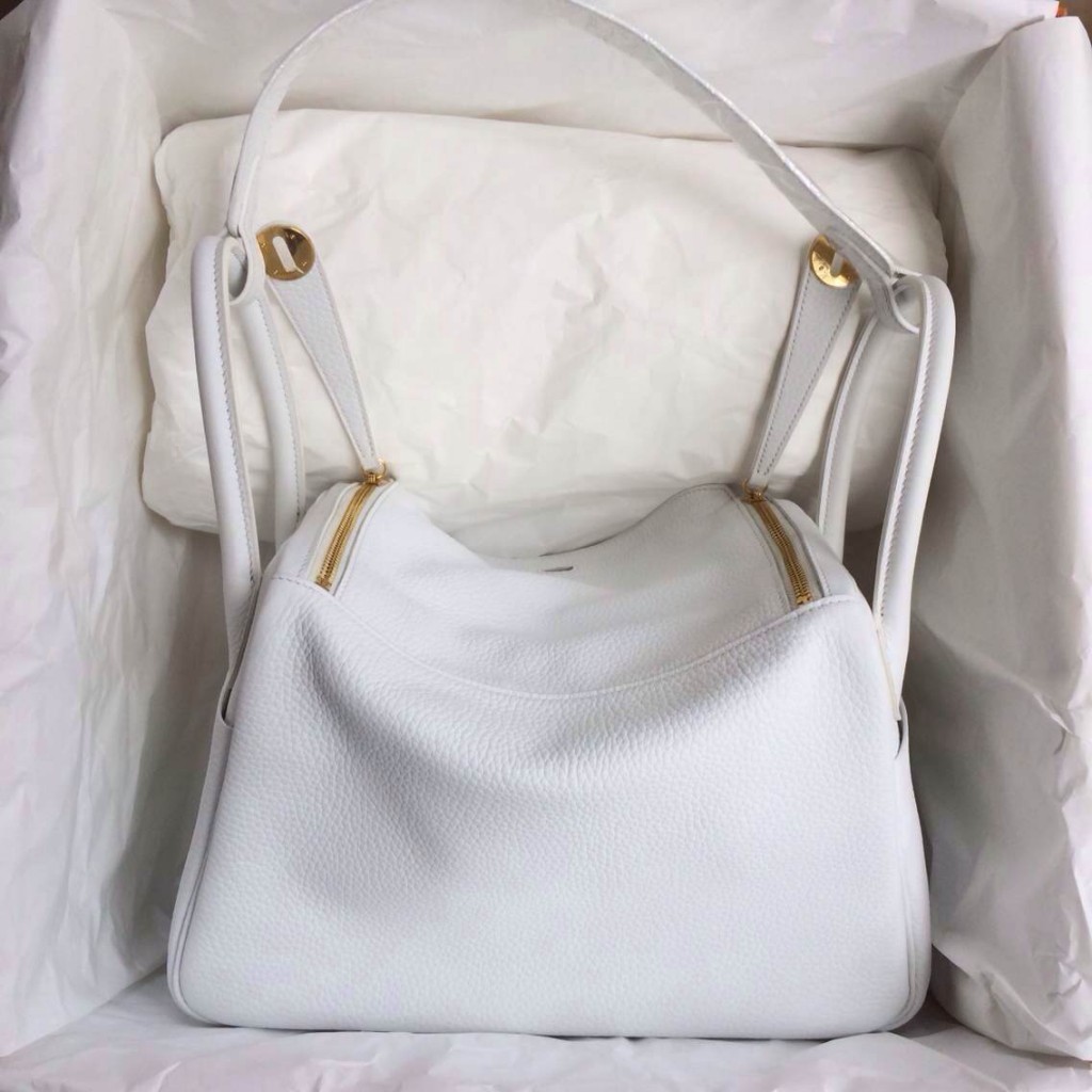 Hermes Lindy Bag30cm White Color France Togo leather Hand Stitching ...