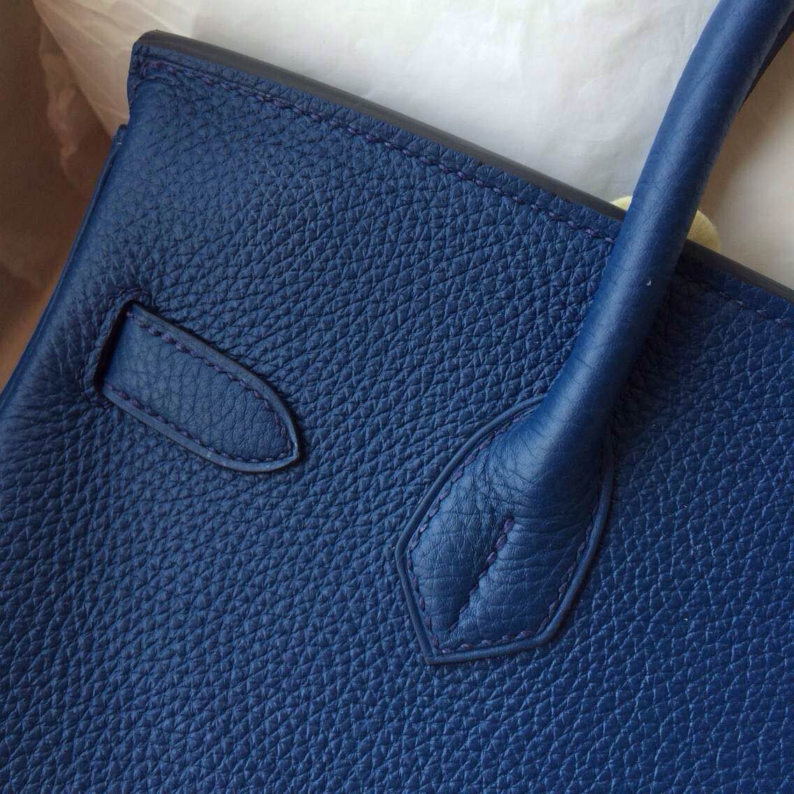 30cm Hermes Birkin Bag 7K Blue Saphir Togo Calfskin Leather Women’s ...