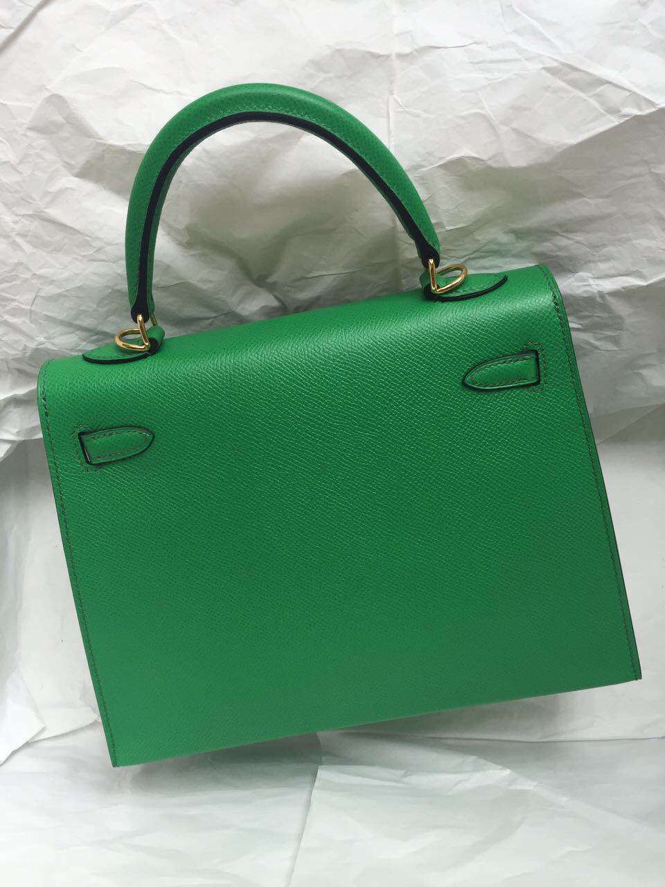 Wholesale Hermes Kelly Bag Sellier Epsom Calf Leather 1K Bamboo Green ...