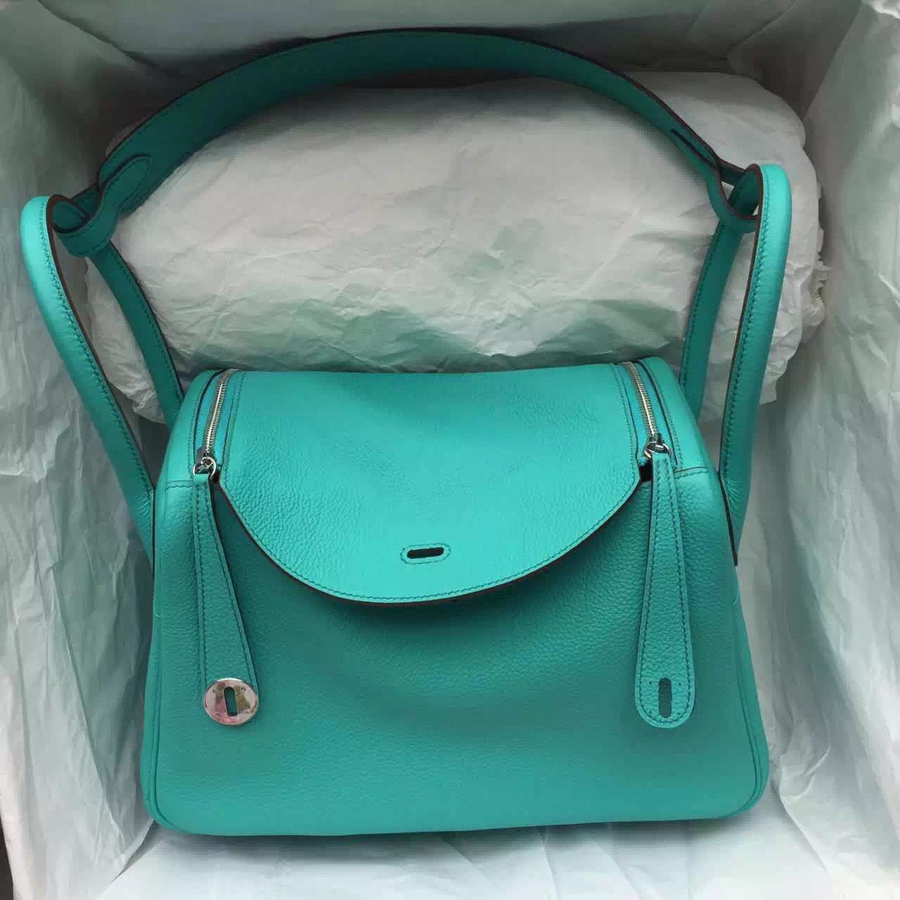 2015 New Color Lake Green Togo Leather Hermes Lindy 30CM Ladies' Tote ...