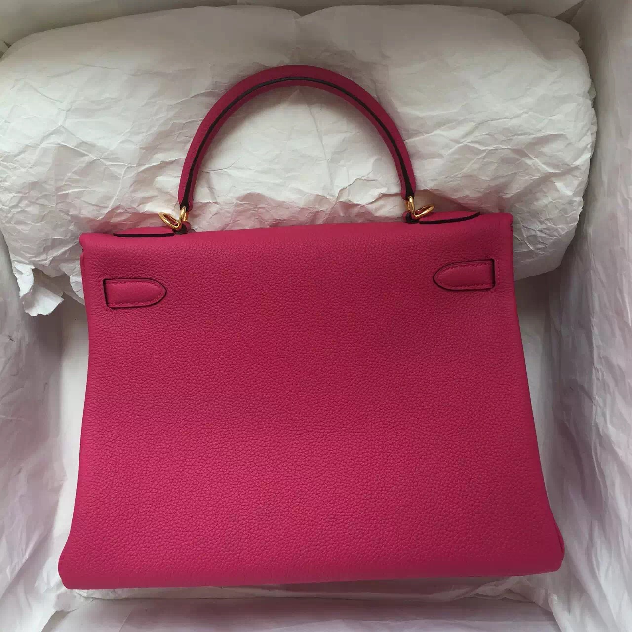 Wholesale Hermes 5R Hot Pink Togo Leather Retourne Kelly32 Gold ...