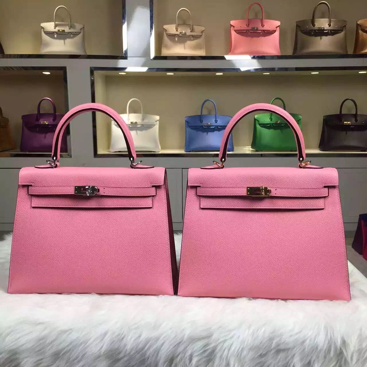 High Quality Hermes Multi-color Epsom Leather Kelly Bag 25CM Fashion ...