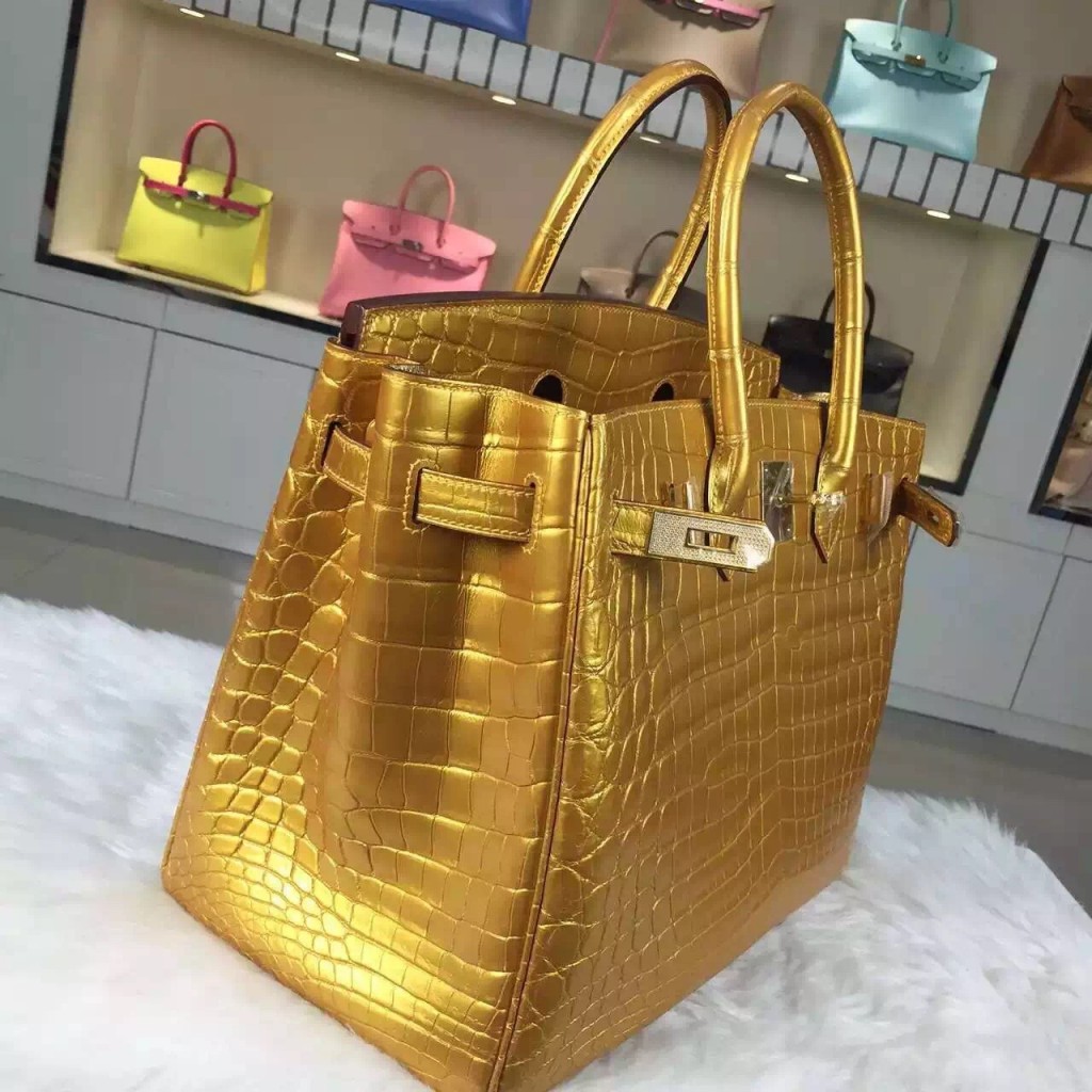 Discount Hermes Birkin Bag35cm Gold HCP Crocodile Leather Ladies' Top ...