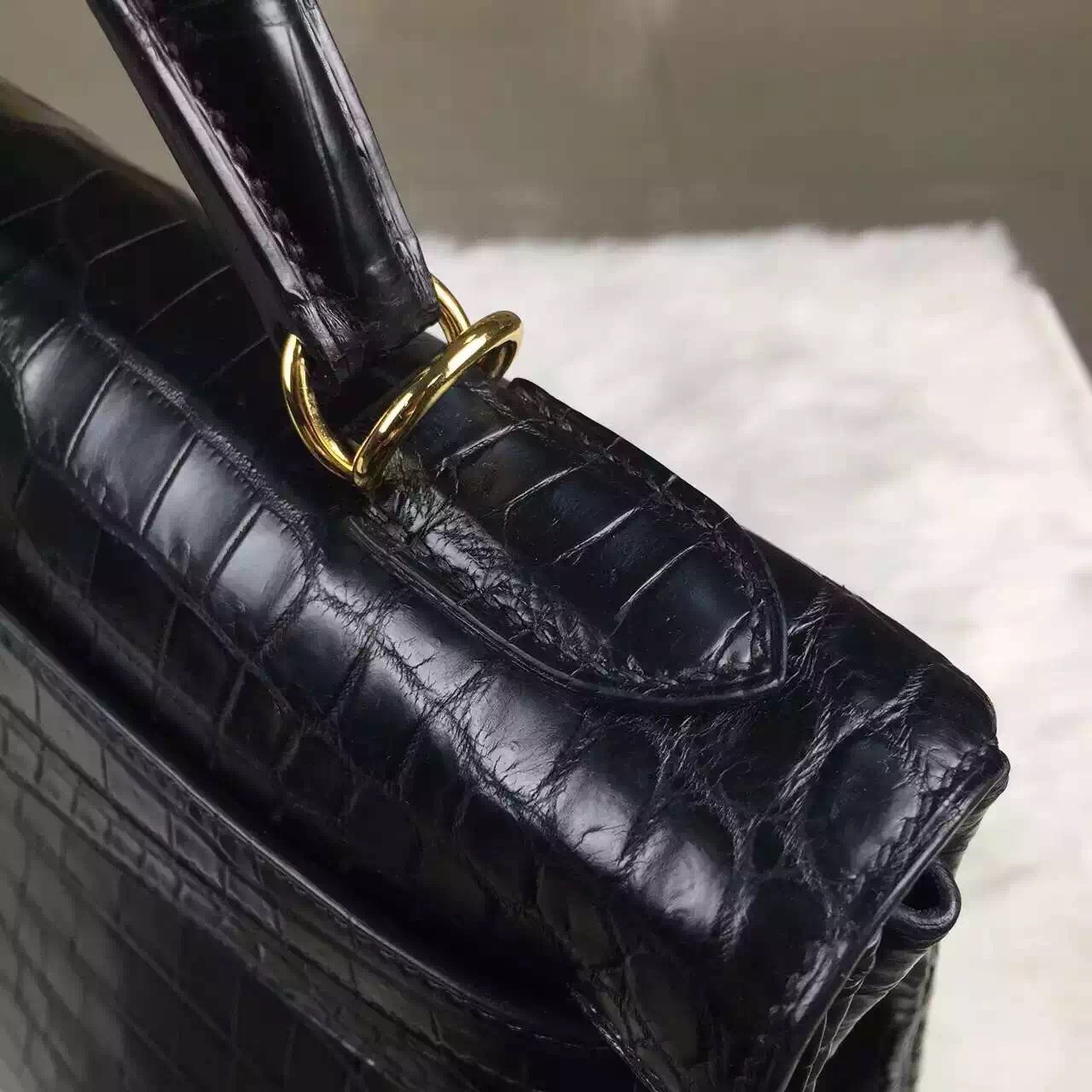 Online Shopping Hermes Black HCP Crocodile matt Leather Kelly Bag 32CM ...