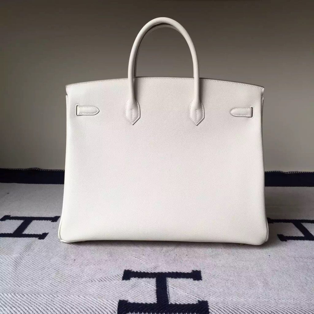 Wholesale Hermes Epsom Leather Birkin40 Bag in CK10 Milk White – HEMA ...