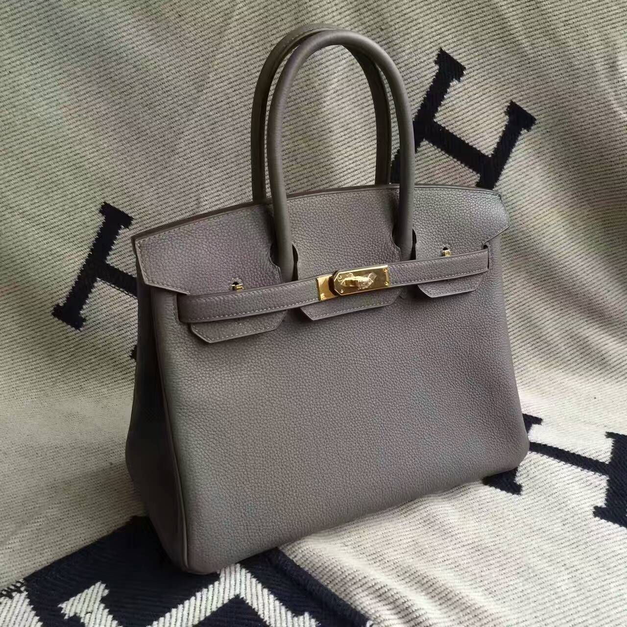 Discount Hermes 8F Etain Grey Togo Calfskin Leather Birkin Bag 30cm - H ...