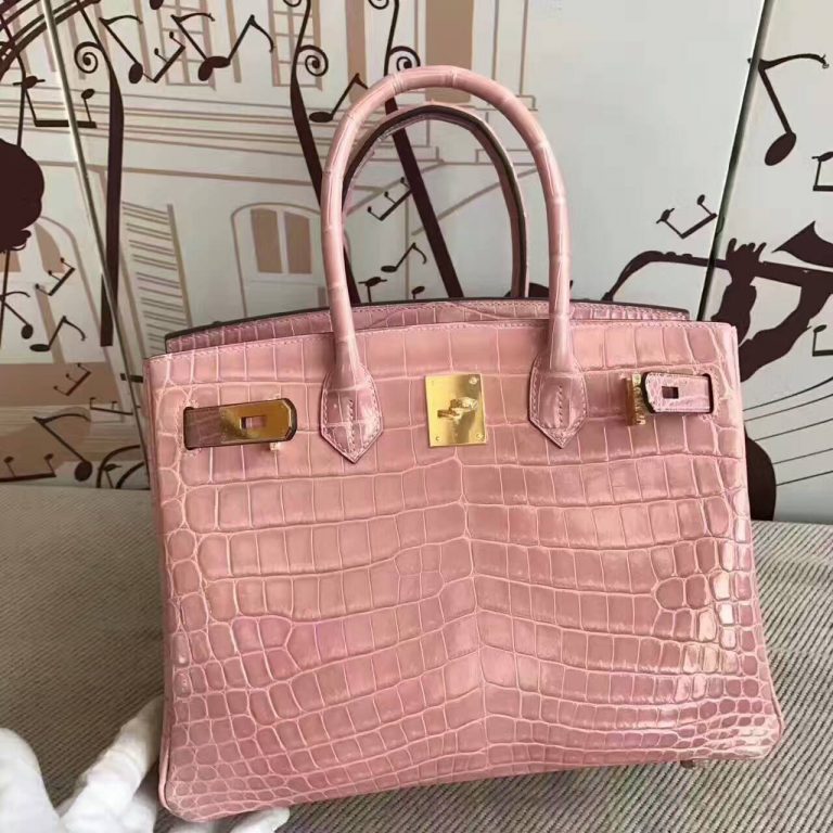 New Pretty Hermes Birkin Bag 30cm in 5Z Rose Indienne Crocodile Shiny ...