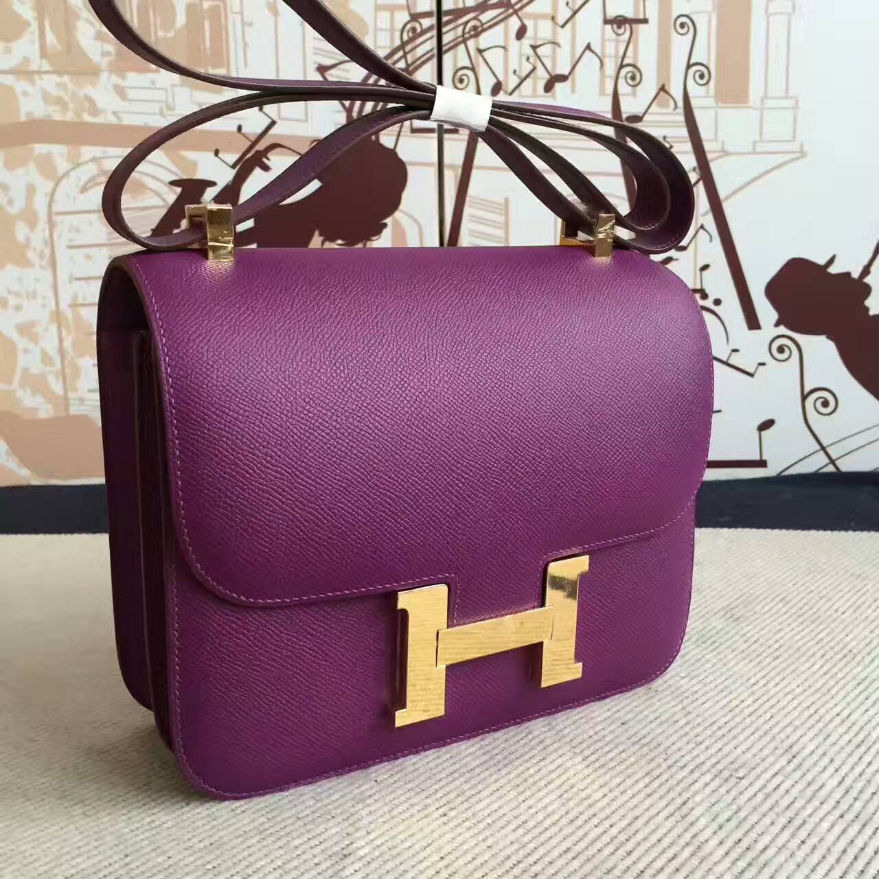 Discount Hermes P9 Anemone Purple Epsom Leather Constance Bag 24cm ...