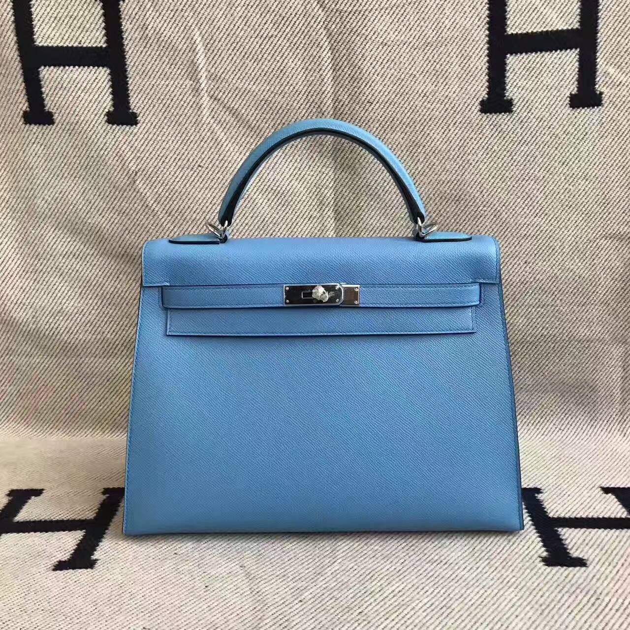 Hot Sale Hermes 2T Blue Paradise Togo Calfskin Kelly25cm Tote Bag - HEMA  Leather Factory