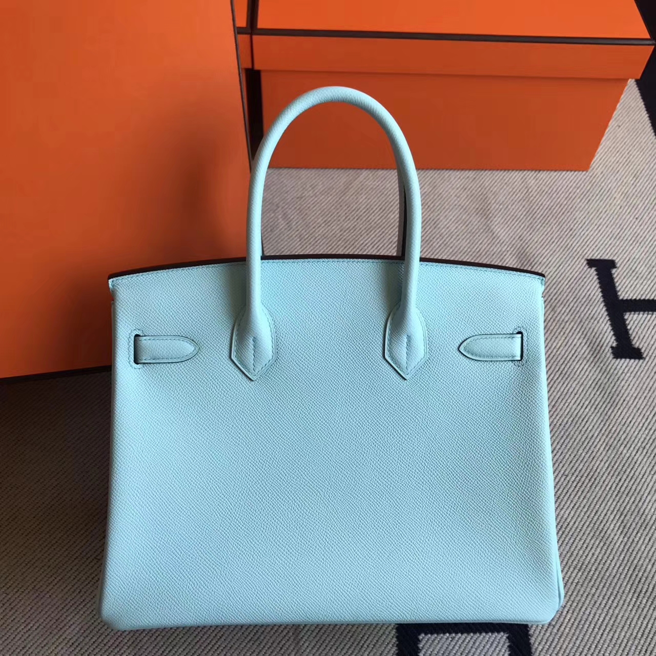 New Arrival Hermes U2 Blue Zephyr Epsom Leather Birkin Bag 30cm – HEMA ...