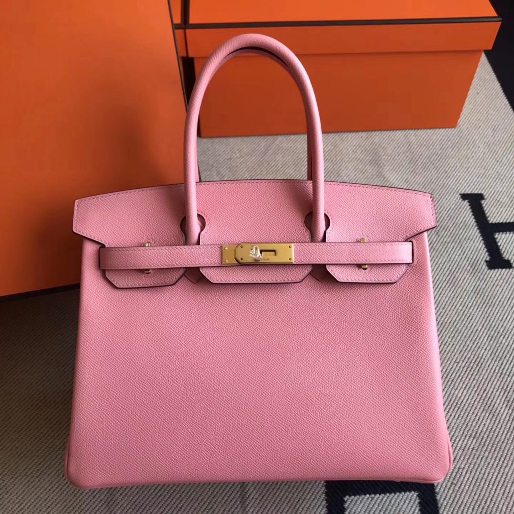 Hermes 1Q Rose Confetti Epsom Leather Birkin30cm Bag Gold Hardware - H ...