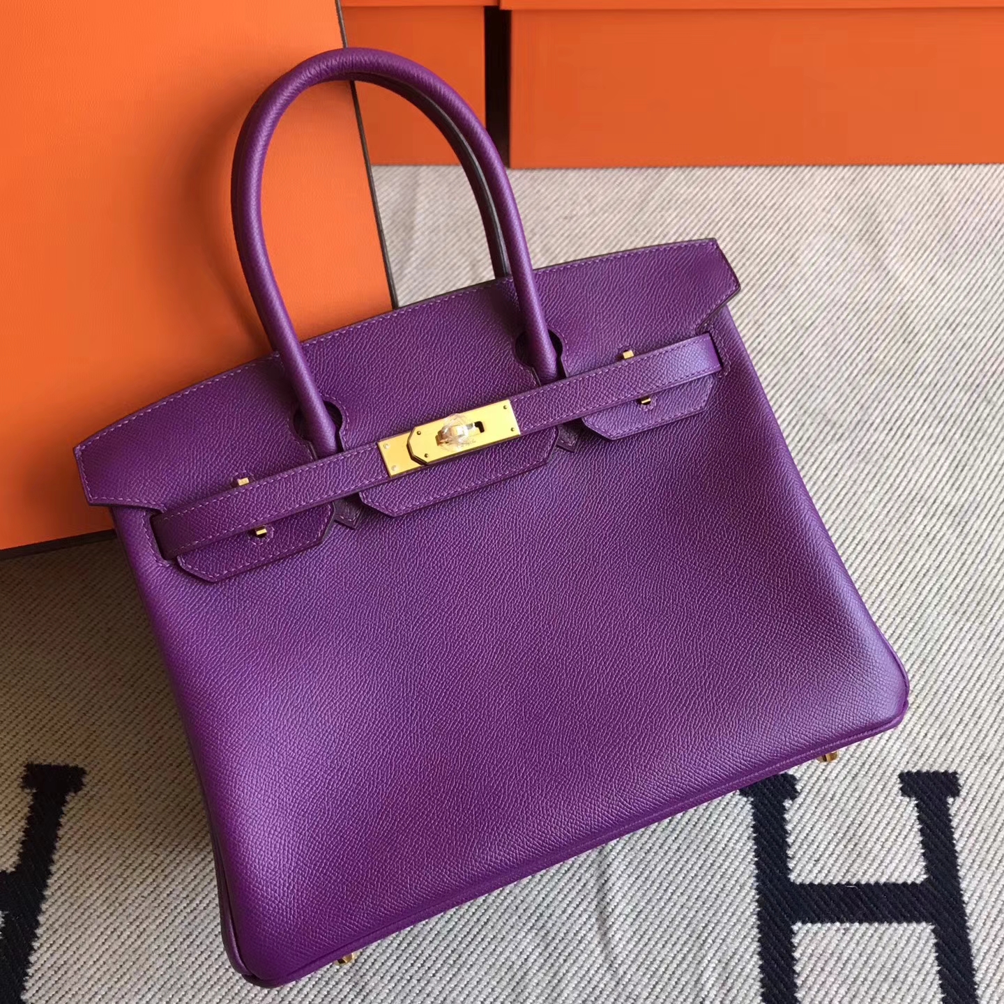 Discount Hermes P9 Anemone Purple Epsom Leather Birkin Tote Bag30cm - H ...