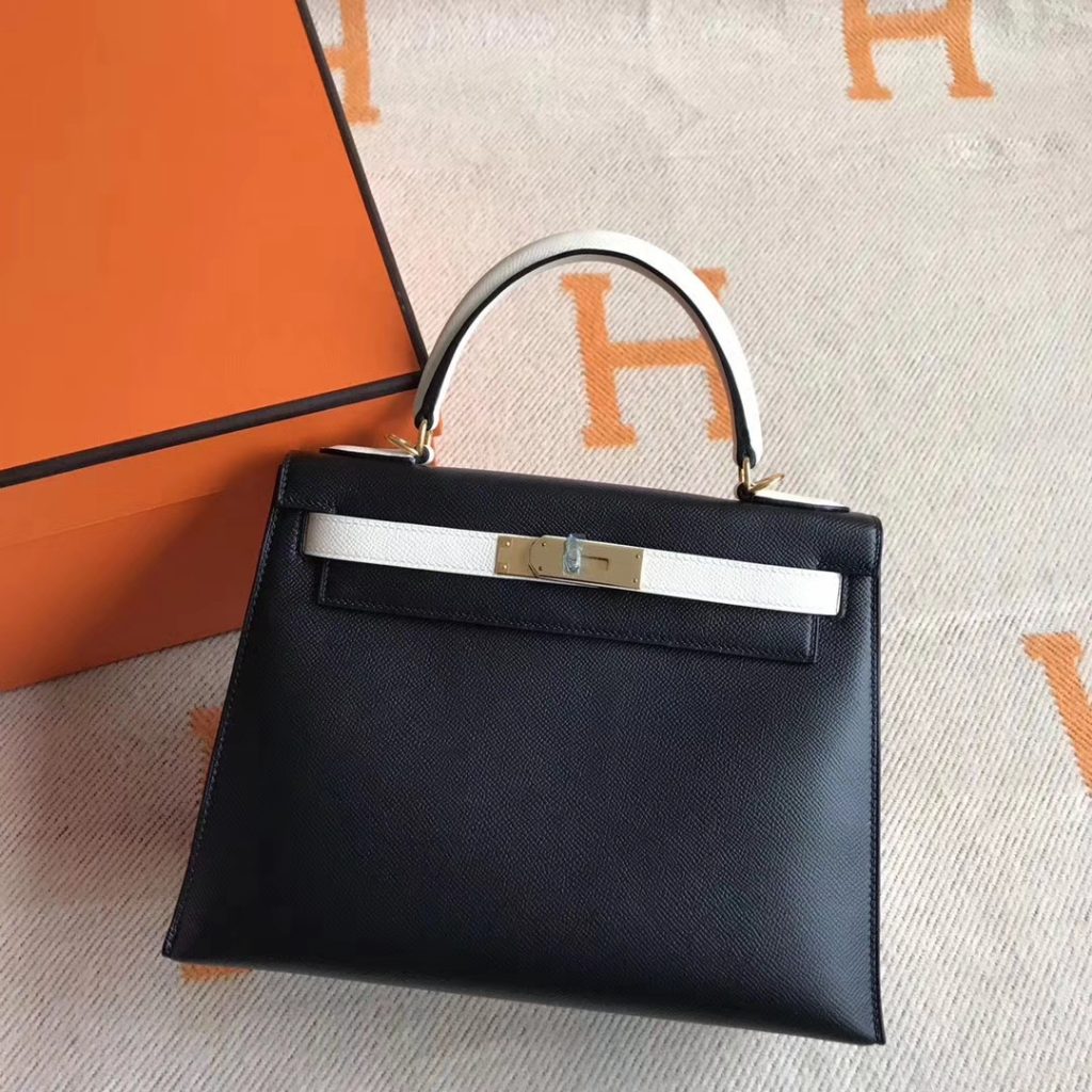 Discount Hermes CK89 Black & CK10 Craie White Epsom Calfskin Kelly ...