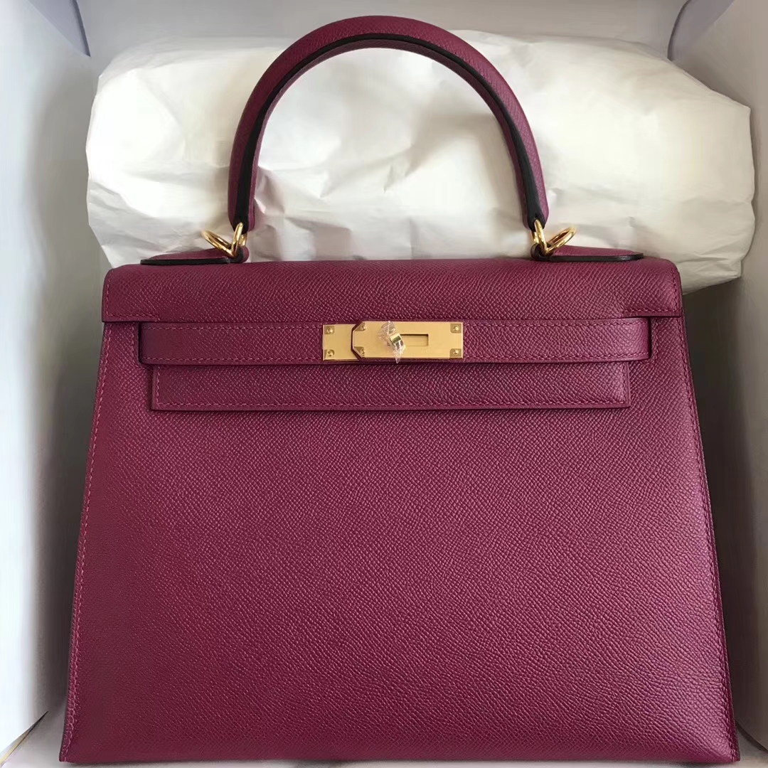 Sale Hermes Epsom Calf Leather Kelly28CM Handbag in K5 Tosca Purple ...