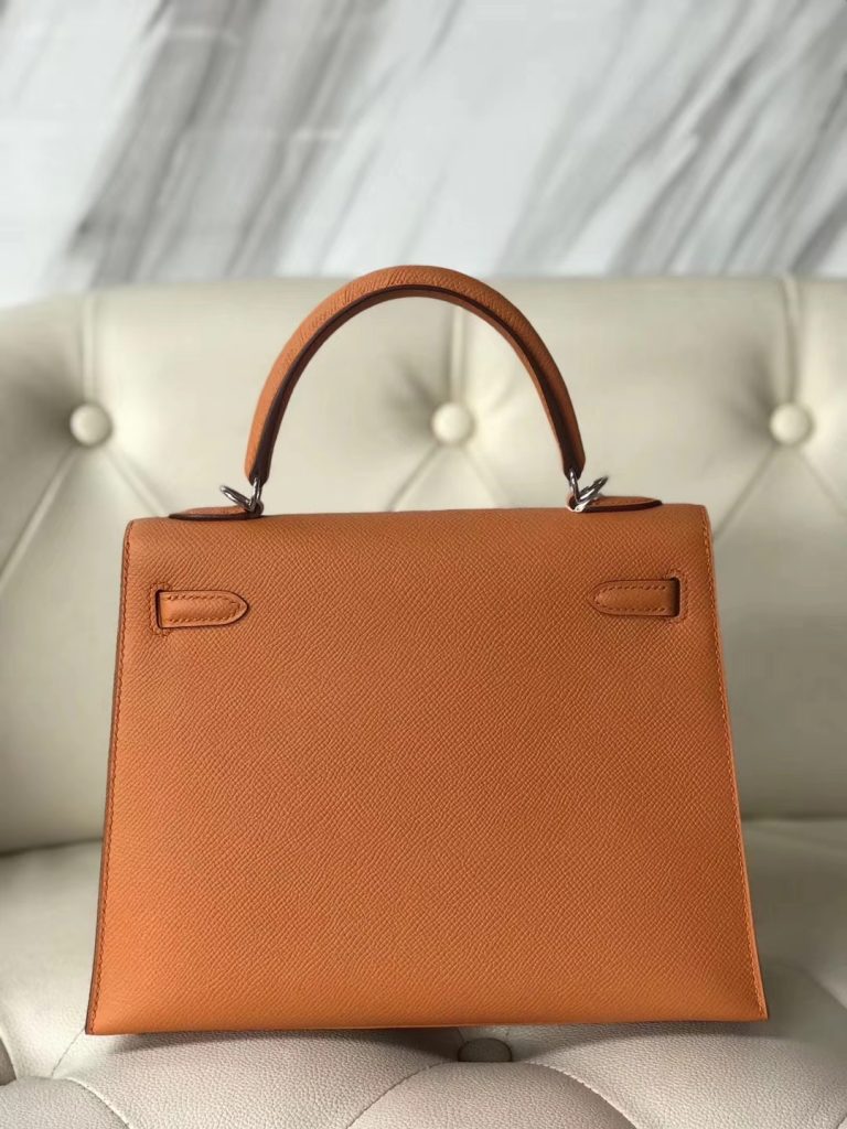 Fashion Hermes Epsom Calf Kelly25CM Bag Autumn New Color Light Orange ...