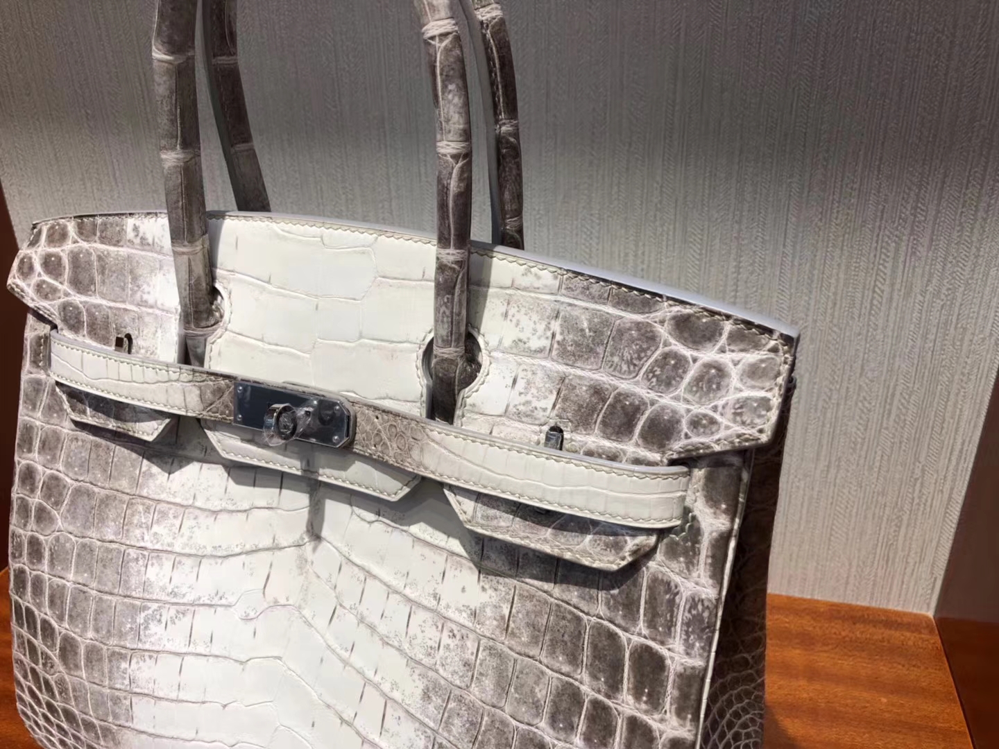Elegant Hermes Himalaya Crocodile Leather Birkin30CM Bag Silver ...