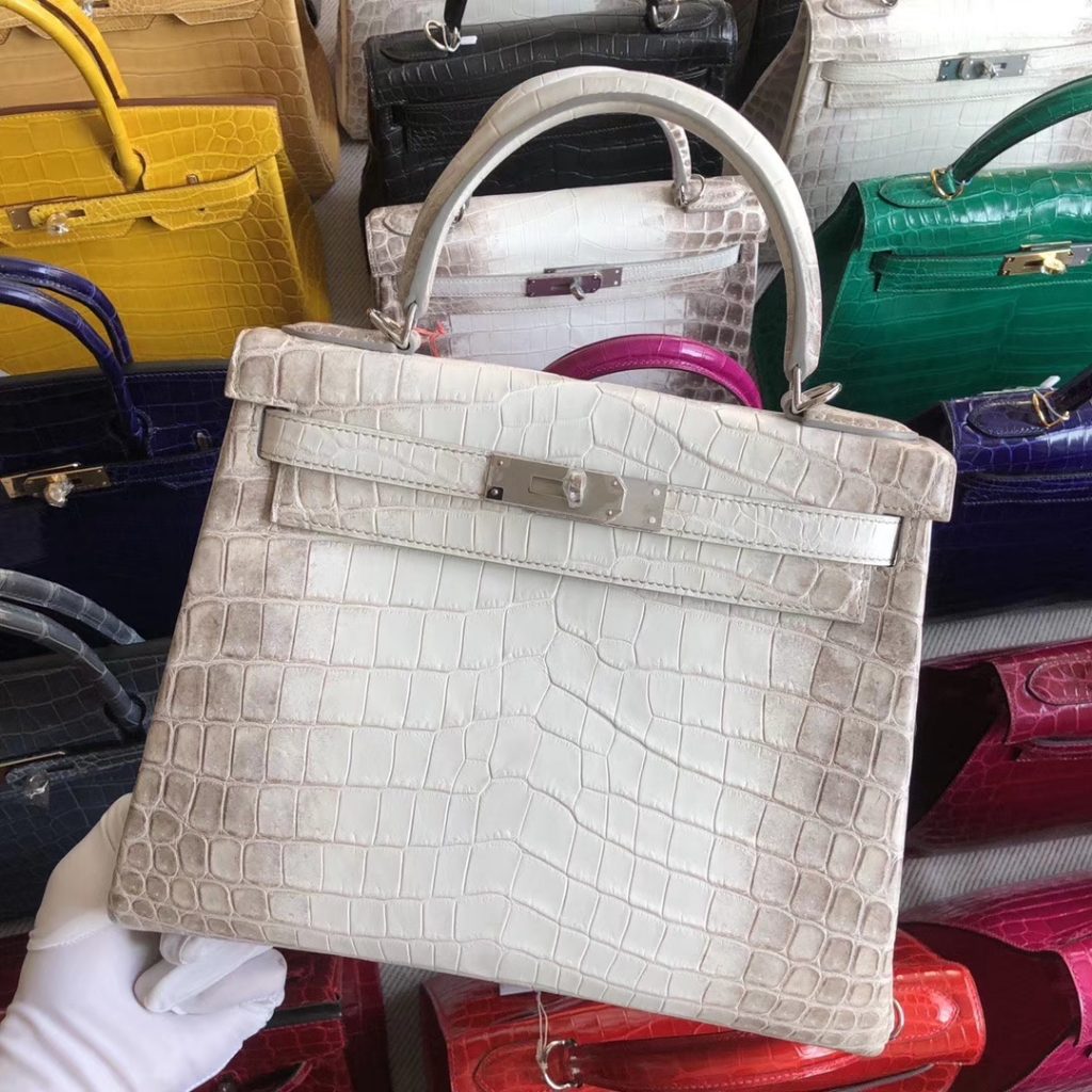 Stock Hermes Himalaya Crocodile Retourne Kelly Bag28CM Silver Hardware ...